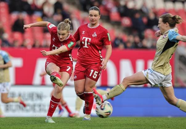 22 03 2026 Soccer Season 2025 2026 1 Women Soccer Bundesliga 21 Matchday 1 FC Nürnberg FCN Club 1 FC Köln Sportfoto Zink DaMa xdaxmax Anna Lena Stolze 7, 1 FC Köln Nastassja Lein 24, 1 FC Nürnberg FCN