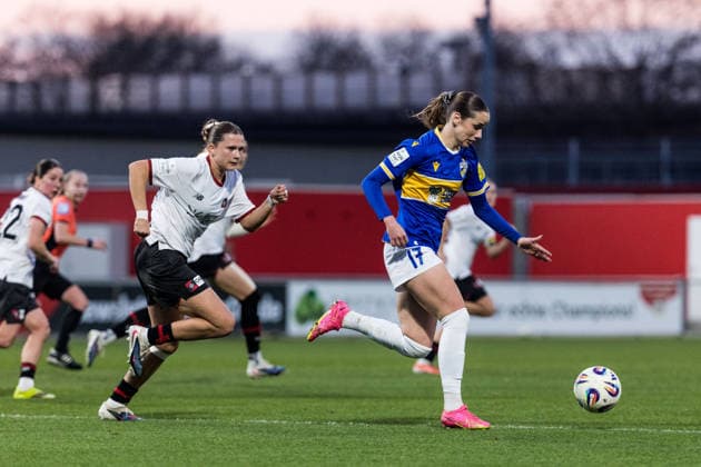 GOOGLE PIXEL Womens Bundesliga, Bayer 04 Leverkusen FC Carl Zeiss Jena 22 03 2026 Rieke Tietz FC Carl Zeiss Jena, 17 on the ball GOOGLE PIXEL Womens Bundesliga, Bayer 04 Leverkusen FC Carl Zeiss Jena, Leverkusen, Ulrich Haberland Stadium on 22 03 2026 DFB REGULATIONS PROHIBIT ANY USE OF PHOTOGRAPHS AS IMAGE SEQUENCES AND OR QUASI VIDEO Copyright: xBEAUTIFULxSPORTS Wunderlx