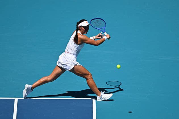 Jessica Pegula At Itau Miami Open Tennis - USA Jessica Pegula (USA) during her third round match at the Itau Miami Open in Miami , USA, on March 22, 2026. Photo by Corinne Dubreuil ABACAPRESS.COM Miami United States  Copyright: xDubreuilxCorinne ABACAx
