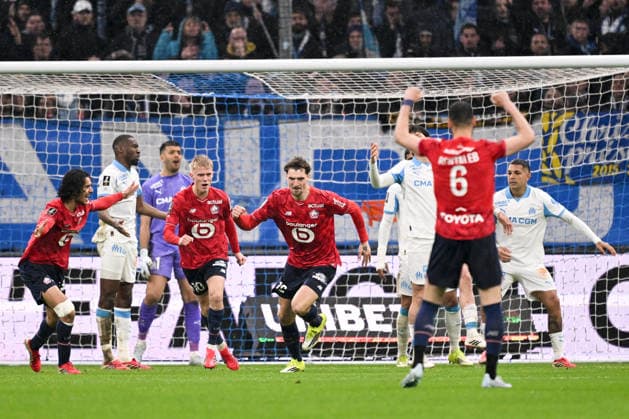 Olympique de Marseille v Lille OSC - Ligue 1 McDonald s 2025 2026 32 Ayyoub BOUADDI (losc) - 10 Hakon Arnar HARALDSSON (losc) - 12 Thomas MEUNIER (losc) during the Ligue 1 McDonald s match between Marseille and Lille at Stade Velodrome on March 22, 2026 in Marseille, France. Marseille France  Copyright: xFEPx 776348334