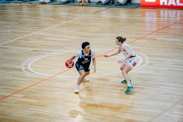 BB 1BL Women Syntainics MBC Lions TK Hannover Luchse Liz Smith GISA Lions MBC during the 2025 2026 season in the DBBL Toyota Bundesliga Syntainics MBC Lions and TK Hannover Luchse at the SWH Arena on March 22, 2026 in Halle Saale, Sachsen Anhalt, Germany