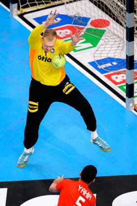 Bremen Handball International Germany Egypt Goalkeeper David Späth David Spaeth Germany Bremen ÖVB Arena Germany