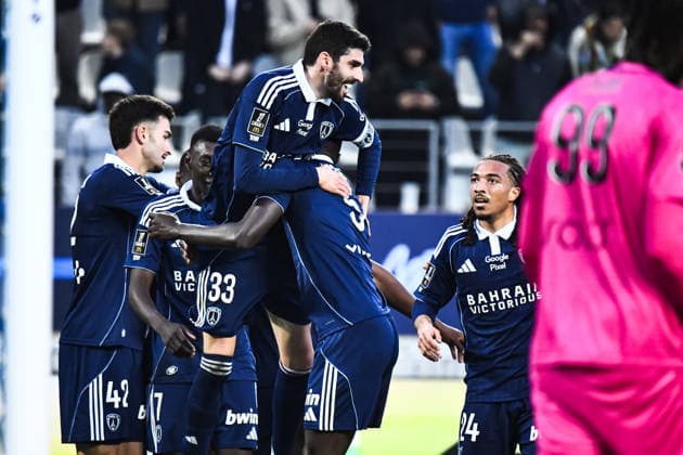 FOOTBALL : Paris FC vs Le Havre AC - Ligue 1 - JournÃ e 27 - 22 03 2026 Joie des joueurs du Paris FC aprÃ s le but de Alimami Gory (Paris FC) ParisFrance  Copyright: xBaptistexAutissierx