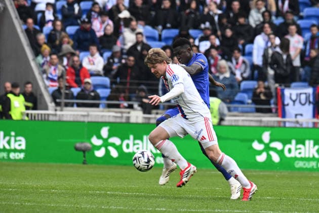 Football : Olympique Lyonnais v AS Monaco - French ligue 1- 22 03 2026 Pavel SULC of Lyon during the French ligue 1 match between Olympique Lyonnais and AS Monaco at Groupama Stadium Decines Charpieu Lyon on March 22, 2026 , France LYONFrance  Copyright: xMouradxAllilix