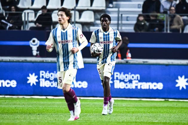 FOOTBALL : Paris FC vs Le Havre AC - Ligue 1 - JournÃ e 27 - 22 03 2026 Joie des joueurs de l™AC Le Havre aprÃ s le but de Godson Kyeremeh (Havre AC) ParisFrance  Copyright: xBaptistexAutissierx