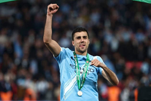 Arsenal v Manchester City, Carabao Cup Final Rodri of Manchester City celebrates after the Arsenal v Manchester City Carabao Cup Final match at Wembley Stadium, London, England on 22 March 2026 Credit: Ian Stephen Every Second Media Editorial use only. All images are copyright Every Second Media Limited. No images may be reproduced without prior permission. All rights reserved. Premier League and Football League images are subject to licensing agreements with Football DataCo Limited. see https: www.football-dataco.com Copyright: xIMAGO EveryxSecondxMediax ESM-1873-0074 IanxStephenx xEveryxSecondxMediax