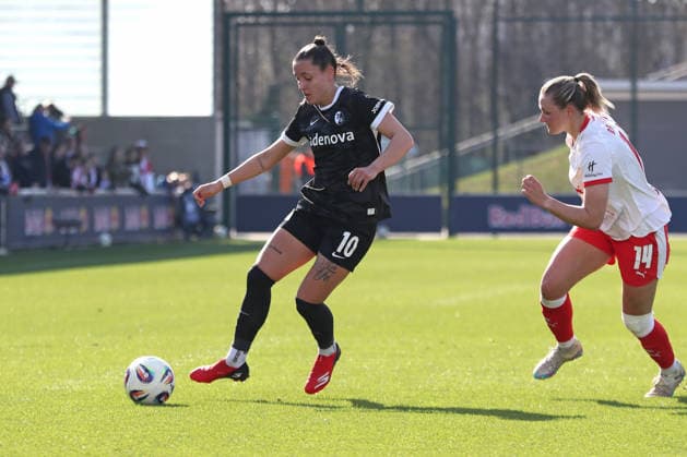 Google Pixel Frauen Bundesliga, RB Leipzig SC Freiburg 22 03 2026 Selina Vobian 10, SC Freiburg Fußball, Google Pixel Frauen Bundesliga, Saison 2025 2026, 21 Spieltag RB Leipzig vs SC Freiburg am 22 03 2026, Trainingszentrum Cottaweg, Leipzig DFB REGULATIONS PROHIBIT ANY USE OF PHOTOGRAPHS AS IMAGE SEQUENCES AND OR QUASI VIDEO Copyright: xBEAUTIFULxSPORTS JanxKaeferx