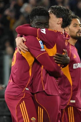 Soccer, serie A match, AS Roma v Lecce Robinio Vaz of AS Roma celebrates scoring his goal during the serie A Enilive match between AS Roma v Lecce at olimpico stadium in Rome, Italy, Mar 22nd, 2026 Imago-Images Emmefoto Copyright: xImago-Images Emmefotox
