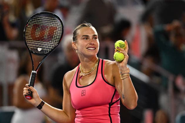Itau Miami Open - Aryna Sabalenka Aryna Sabalenka (RUS) during her third round match at the Itau Miami Open in Miami , USA, on March 22, 2026. Photo by Corinne Dubreuil ABACAPRESS.COM Miami United States  Copyright: xDubreuilxCorinne ABACAx