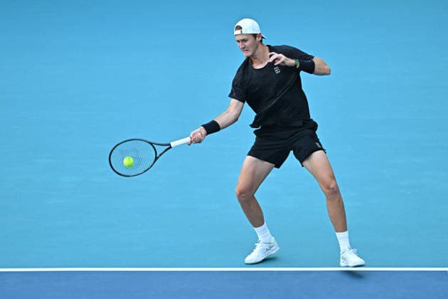 Itau Miami Open - Sebastian Korda Sebastian Korda (USA) during his third round match at the Itau Miami Open in Miami , USA, on March 22, 2026. Photo by Corinne Dubreuil ABACAPRESS.COM Miami United States  Copyright: xDubreuilxCorinne ABACAx