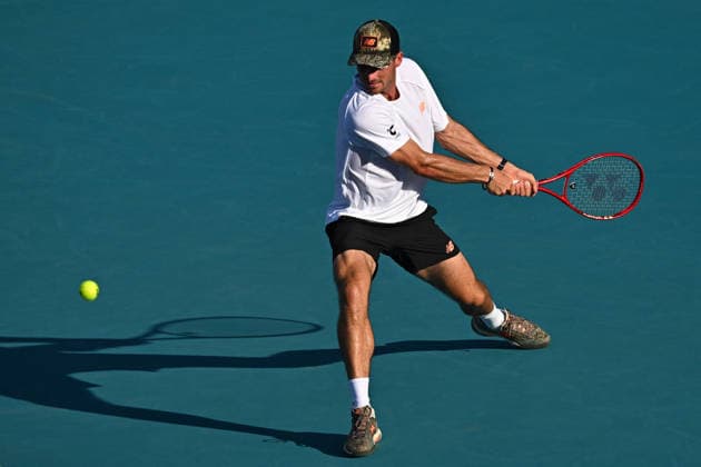 Itau Miami Open -Tommy Paul Tommy Paul (USA) during his third round match at the Itau Miami Open in Miami , USA, on March 22, 2026. Photo by Corinne Dubreuil ABACAPRESS.COM Miami United States  Copyright: xDubreuilxCorinne ABACAx