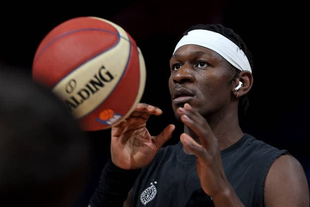 Crvena Zvezda v Partizan, ABA League 2025 2026 Belgrade, Serbia. March 22nd 2026. Partizan s Isaac Bonga during ABA League derby basketball match between Crvena Zvezda (Red Star) and Partizan on March 22. 2026. in Belgrade, Serbia. Belgrade Serbia Copyright: xPedjaxMilosavljevic STARSPORTx x2026x