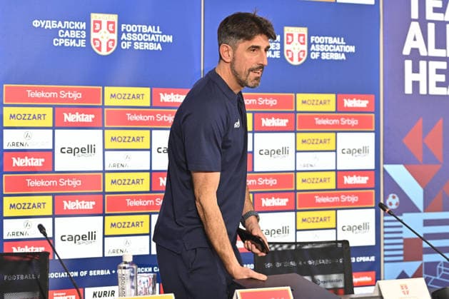 SERBIA FOOTBALL TEAM VELJKO PAUNOVIC coach of Serbian football team during press conference, PK, Pressekonferenz , sports center FSS, Stara Pazova 23.03.2026 Foto: FOOTBALL, SERBIA FOOTBALL TEAM, PRESS CONFERENCE Stara Pazova Sports center Stara Pazova Serbia Copyright: xMarkoxMetlas xMNxPressx