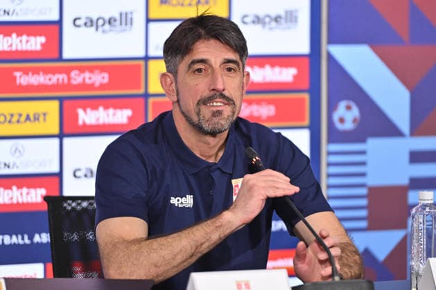 SERBIA FOOTBALL TEAM VELJKO PAUNOVIC coach of Serbian football team during press conference, PK, Pressekonferenz , sports center FSS, Stara Pazova 23.03.2026 Foto: FOOTBALL, SERBIA FOOTBALL TEAM, PRESS CONFERENCE Stara Pazova Sports center Stara Pazova Serbia Copyright: xMarkoxMetlas xMNxPressx