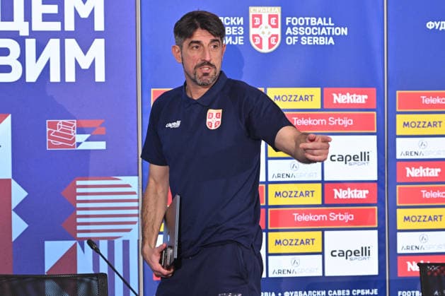 SERBIA FOOTBALL TEAM VELJKO PAUNOVIC coach of Serbian football team during press conference, PK, Pressekonferenz , sports center FSS, Stara Pazova 23.03.2026 Foto: FOOTBALL, SERBIA FOOTBALL TEAM, PRESS CONFERENCE Stara Pazova Sports center Stara Pazova Serbia Copyright: xMarkoxMetlas xMNxPressx