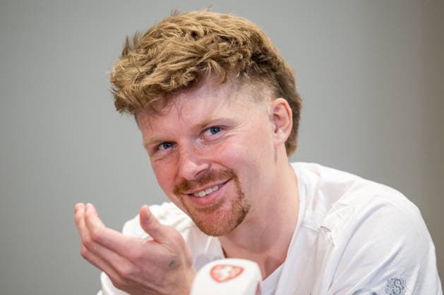 Midfielder Pavel Sulc speaks at a press conference, PK, Pressekonferenz of the Czech national football team before the World Cup playoffs, in Prague, Czech Republic, on March 23, 2026. (CTKxPhoto OndrejxDeml) CTKPhotoP2026032304033  CTKPhotoP2026032304033
