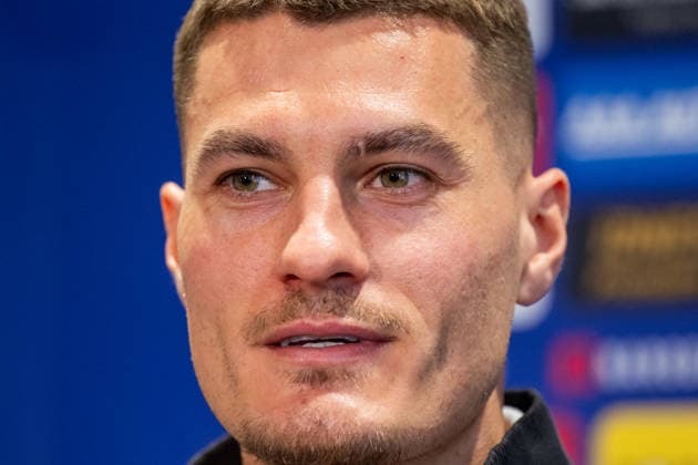 Forward Patrik Schick speaks at a press conference, PK, Pressekonferenz of the Czech national football team before the World Cup playoffs, in Prague, Czech Republic, on March 23, 2026. (CTKxPhoto OndrejxDeml) CTKPhotoP2026032304037  CTKPhotoP2026032304037