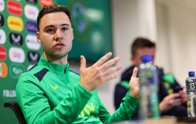 Republic of Ireland press conference, PK, Pressekonferenz FAI HQ, Dublin 23 3 2026 Harvey Vale Harvey Vale 23 3 2026  Copyright: x INPHO RyanxByrnex RB1_3031