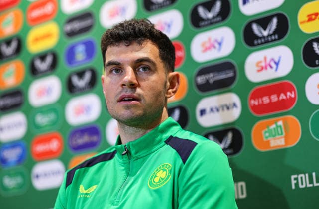 Republic of Ireland press conference, PK, Pressekonferenz FAI HQ, Dublin 23 3 2026 John Egan John Egan 23 3 2026  Copyright: x INPHO RyanxByrnex RB1_3296