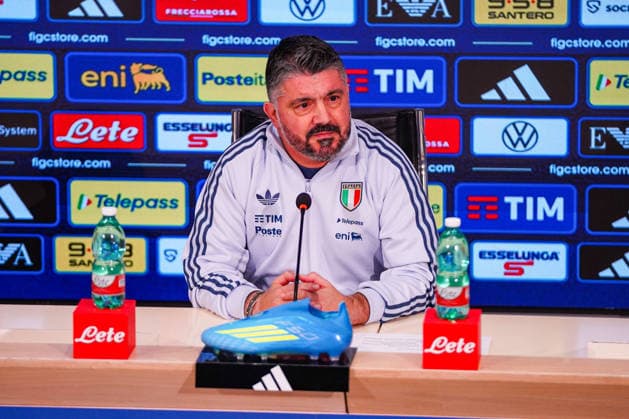 Gennaro Gattuso, the head coach of Italy team, during the press conference, PK, Pressekonferenz during Press conference of Italy s coach Gennaro Gattuso, FIFA World Cup, WM, Weltmeisterschaft, Fussball match in Florence, Italy, March 23 2026  Copyright: xSaraxEsposito IPAxSportx xipa-agency.netx xx IPA_73342448 IPA_Agency_IPA73342448