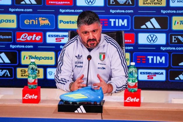 Gennaro Gattuso, the head coach of Italy team, during the press conference, PK, Pressekonferenz during Press conference of Italy s coach Gennaro Gattuso, FIFA World Cup, WM, Weltmeisterschaft, Fussball match in Florence, Italy, March 23 2026  Copyright: xSaraxEsposito IPAxSportx xipa-agency.netx xx IPA_73342451 IPA_Agency_IPA73342451