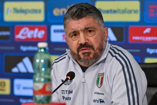 Head coach of Italy Gennaro Gattuso during press conference, PK, Pressekonferenz of Italy s coach Gennaro Gattuso, FIFA World Cup, WM, Weltmeisterschaft, Fussball match in Florence, Italy, March 23 2026  Copyright: xLisaxGuglielmi IPAxSportx xipa-agency.netx xx IPA_73342580 IPA_Agency_IPA73342580