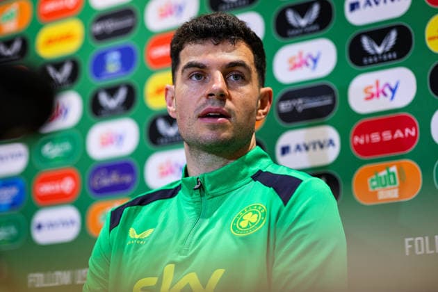 Republic of Ireland press conference, PK, Pressekonferenz FAI HQ, Dublin 23 3 2026 John Egan John Egan 23 3 2026  Copyright: x INPHO RyanxByrnex RB1_3281_1