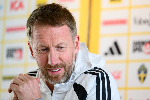 260323 Head coach Graham Potter of the Swedish national football team during a press conference on March 23, 2026 in Valencia Photo Joel Marklund BILDBYRAN kod JM JM0803 bbeng fotboll football soccer fotball vm kval fifa world cup qualifier presskonferens press conference sverige sweden sverige a  Copyright: JOELxMARKLUND BB260323JM007