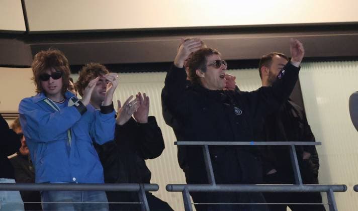 LONDON, ENGLAND, MARCH 22: Liam Gallagher of Oasis celebrates Manchester City 2-0 victory against Arsenal with there families together after the match between Arsenal FC and Manchester City FC in the Carabao Cup Final at Wembley Stadium in London, England, on March 22. (Photo by Daniel Weir) Copyright: xDanielxWeir SportsxPressxPhotox Sportspressphoto_SPR117651