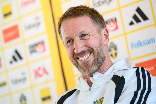 260323 Head coach Graham Potter of the Swedish national football team during a press conference on March 23, 2026 in Valencia Photo Joel Marklund BILDBYRAN kod JM JM0803 bbeng fotboll football soccer fotball vm kval fifa world cup qualifier presskonferens press conference sverige sweden sverige a  Copyright: JOELxMARKLUND BB260323JM022