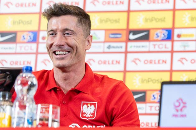 Poland national team, Nationalteam press conference, PK, Pressekonferenz Robert Lewandowski during a Poland national team press conference ahead of the FIFA World Cup, WM, Weltmeisterschaft, Fussball 2026 qualifier semi-final match Poland vs Albania in Warsaw, Poland, on March 23, 2026 Warsaw Poland  Copyright: xFotoxOlimpikx originalFilename:jastrzebowski-polandna260323_npe8v.jpg