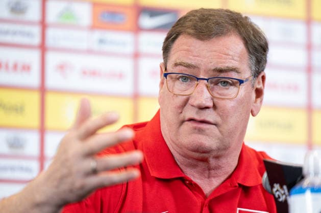 Poland national team, Nationalteam press conference, PK, Pressekonferenz Coach Jan Urban during a Poland national team press conference ahead of the FIFA World Cup, WM, Weltmeisterschaft, Fussball 2026 qualifier semi-final match Poland vs Albania in Warsaw, Poland, on March 23, 2026 Warsaw Poland  Copyright: xFotoxOlimpikx originalFilename:jastrzebowski-polandna260323_npHUu.jpg