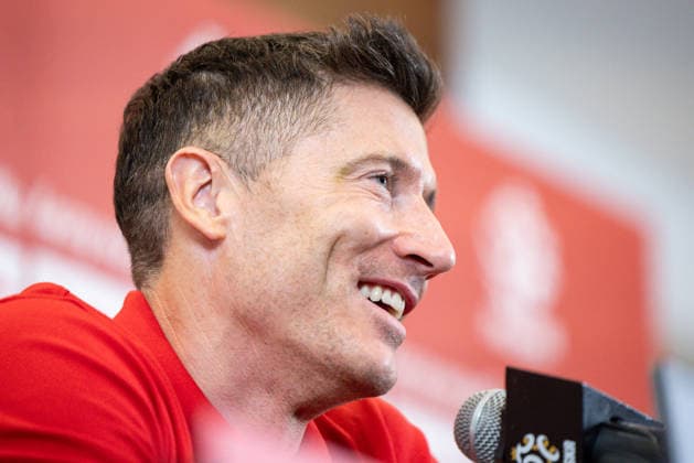 Poland national team, Nationalteam press conference, PK, Pressekonferenz Robert Lewandowski during a Poland national team press conference ahead of the FIFA World Cup, WM, Weltmeisterschaft, Fussball 2026 qualifier semi-final match Poland vs Albania in Warsaw, Poland, on March 23, 2026 Warsaw Poland  Copyright: xFotoxOlimpikx originalFilename:jastrzebowski-polandna260323_npTsc.jpg