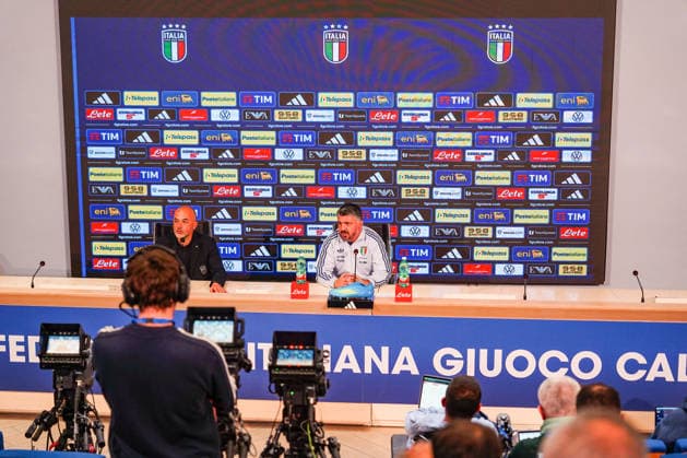 CALCIO - FIFA Mondiali - press conference, PK, Pressekonferenz of Italy s coach Gennaro Gattuso Gennaro Gattuso, the head coach of Italy team, during the press conference during Press conference of Italy s coach Gennaro Gattuso, FIFA World Cup, WM, Weltmeisterschaft, Fussball match in Florence, Italy, March 23 2026 Florence Italy  Copyright: xIPAxSport ABACAx