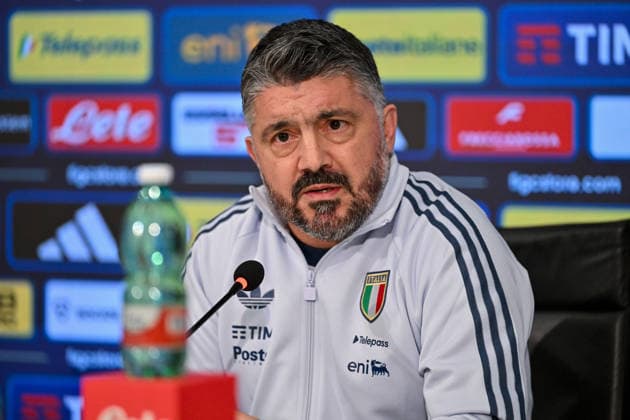 Head coach of Italy Gennaro Gattuso during press conference, PK, Pressekonferenz of Italy s coach Gennaro Gattuso, FIFA World Cup, WM, Weltmeisterschaft, Fussball match in Florence, Italy, March 23 2026  Copyright: xLisaxGuglielmi IPAxSportx xipa-agency.netx xx IPA_73342585 IPA_Agency_IPA73342585