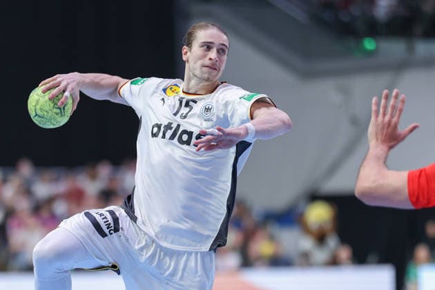 Germany Egypt, handball test match Juri Knorr Germany, 15 mens international handball match between Germany and Egypt at the ÖVB Arena in Bremen on March 22, 2026, Bremen Bremen Germany ÖVB Arena