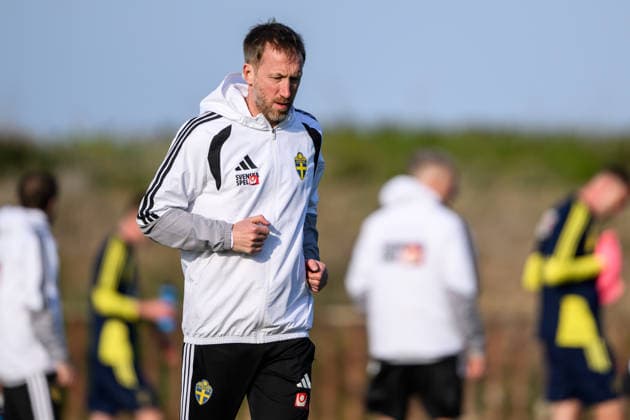 260323 Head coach Graham Potter of the Swedish national football team during a training session on March 23, 2026 in Valencia Photo Joel Marklund BILDBYRAN kod JM JM0804 bbeng fotboll football soccer fotball vm kval fifa world cup qualifier qualifier träning practice training sverige sweden sverige a  Copyright: JOELxMARKLUND BB260323JM055