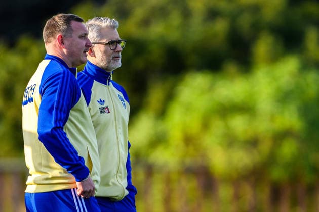 260323 260323 Kim Källström, Head of National teams of Sweden and Niclas CarlnÃ n, General Secretary of the Swedish Football Federation of the Swedish national football team during a training session on March 23, 2026 in Valencia Photo Joel Marklund BILDBYRAN kod JM JM0804 bbeng fotboll football soccer fotball vm kval fifa world cup qualifier qualifier träning practice training sverige sweden sverige a  Copyright: JOELxMARKLUND BB260323JM058
