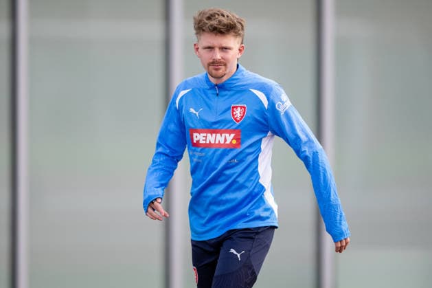 Pavel Sulc attends a training session of the Czech national football team before the World Cup playoffs, in Prague, Czech Republic, on March 23, 2026. (CTKxPhoto OndrejxDeml) CTKPhotoP2026032306406  CTKPhotoP2026032306406