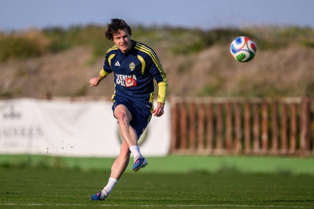 260323 Mattias Svanberg of the Swedish national football team during a training session on March 23, 2026 in Valencia Photo Joel Marklund BILDBYRAN code JM JM0804 bbeng fotboll football soccer fotball vm kval fifa world cup qualifier qualifier träning practice training sverige sweden sverige a  Copyright: JOELxMARKLUND BB260323JM066
