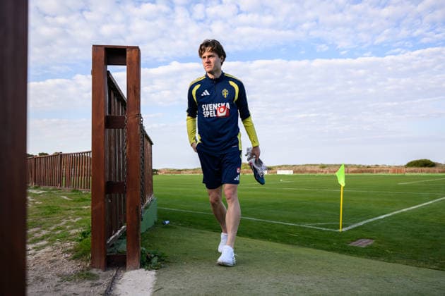 260323 Mattias Svanberg of the Swedish national football team during a training session on March 23, 2026 in Valencia Photo Joel Marklund BILDBYRAN code JM JM0804 bbeng fotboll football soccer fotball vm kval fifa world cup qualifier qualifier träning practice training sverige sweden sverige a  Copyright: JOELxMARKLUND BB260323JM071
