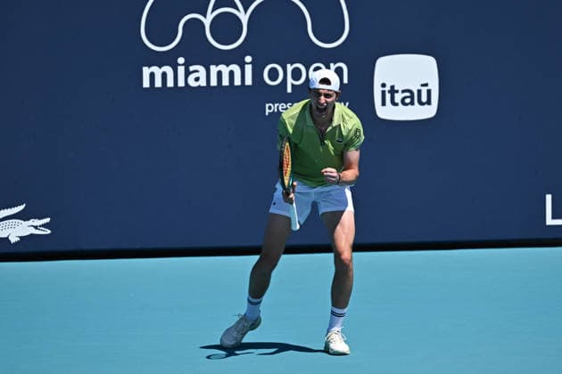 Itau Miami Tennis Open - Ugo Humbert Ugo Humbert (FRA) during his third round match at the Itau Miami Open in Miami , USA, on March 23, 2026. Photo by Corinne Dubreuil ABACAPRESS.COM Miami United States  Copyright: xDubreuilxCorinne ABACAx