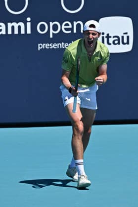 Itau Miami Tennis Open - Ugo Humbert Ugo Humbert (FRA) during his third round match at the Itau Miami Open in Miami , USA, on March 23, 2026. Photo by Corinne Dubreuil ABACAPRESS.COM Miami United States  Copyright: xDubreuilxCorinne ABACAx