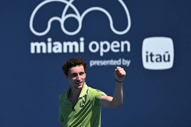 Itau Miami Tennis Open - Ugo Humbert Ugo Humbert (FRA) during his third round match at the Itau Miami Open in Miami , USA, on March 23, 2026. Photo by Corinne Dubreuil ABACAPRESS.COM Miami United States  Copyright: xDubreuilxCorinne ABACAx