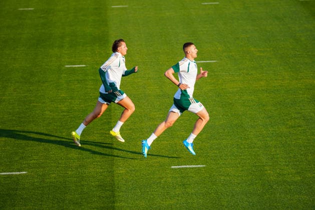 CALCIO - FIFA Mondiali - Italy training session Alessandro Buongiorno and Mateo Retegui during Italy training session, FIFA World Cup, WM, Weltmeisterschaft, Fussball match in Florence, Italy, March 23 2026 Florence Italy  Copyright: xIPAxSport ABACAx