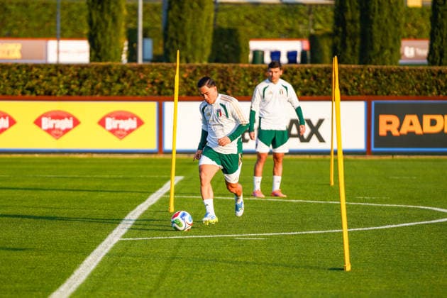 Giacomo Raspadori during the Italia team training at federal technical center of Coverciano, Florence, Italy - March 23, 2026. - Soccer  Copyright: xLaPressex