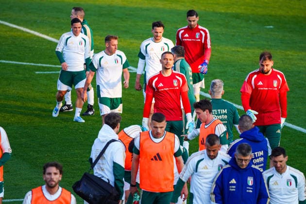 The Italy team during the Italia team training at federal technical center of Coverciano, Florence, Italy - March 23, 2026. - Soccer  Copyright: xLaPressex
