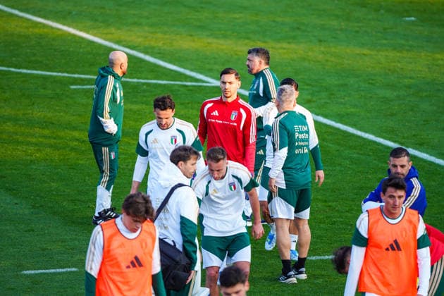 The Italy team during the Italia team training at federal technical center of Coverciano, Florence, Italy - March 23, 2026. - Soccer  Copyright: xLaPressex