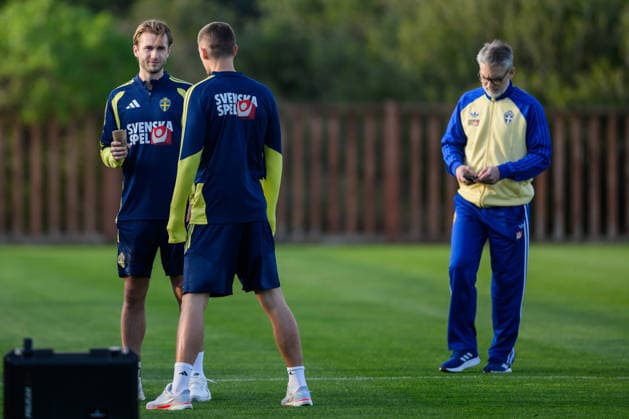 260323 Benjamin Nygren of the Swedish national football team during a training session on March 23, 2026 in Valencia Photo Joel Marklund BILDBYRAN code JM JM0804 bbeng fotboll football soccer fotball vm kval fifa world cup qualifier qualifier träning practice training sverige sweden sverige a  Copyright: JOELxMARKLUND BB260323JM100