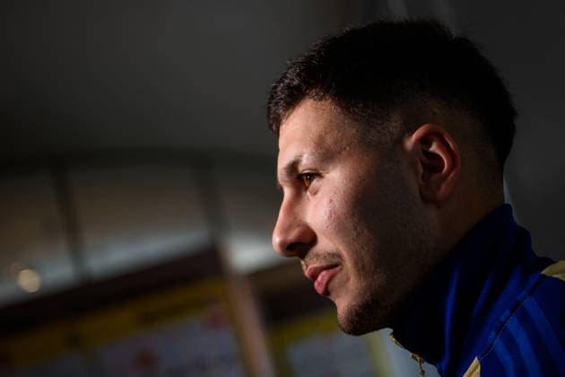 260323 Roony Bardghji of the Swedish national football team in the mixed zone after a training session on March 23, 2026 in Valencia Photo Joel Marklund BILDBYRAN kod JM JM0804 bbeng fotboll football soccer fotball vm kval fifa world cup qualifier qualifier träning practice training sverige sweden sverige a  Copyright: JOELxMARKLUND BB260323JM113